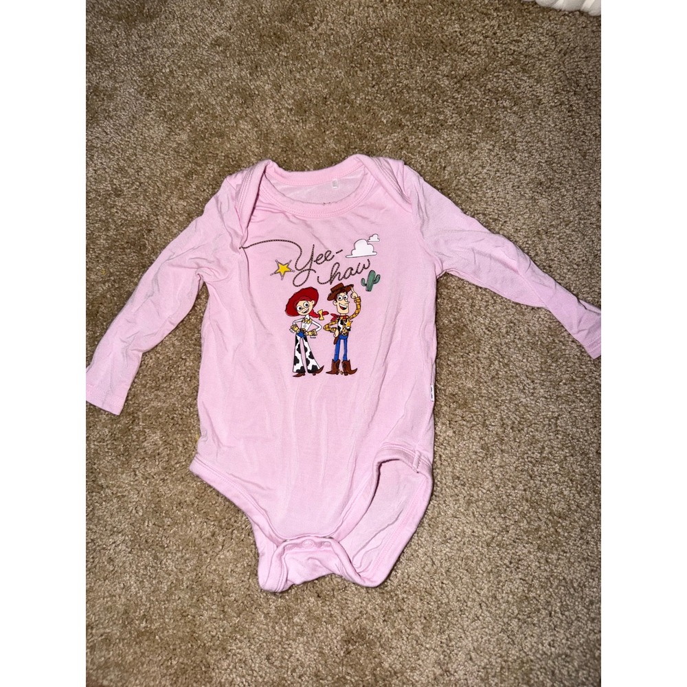 Little Sleepies Disney Toy Story Woody Jessie Pink Bamboo Bodysuit 0-3 Months